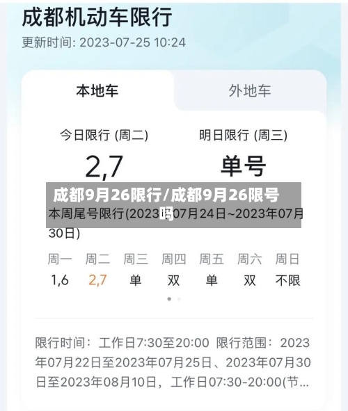 成都9月26限行/成都9月26限号吗-第2张图片