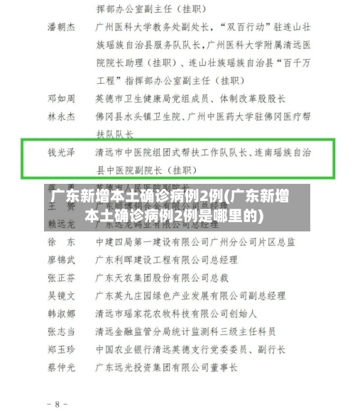 广东新增本土确诊病例2例(广东新增本土确诊病例2例是哪里的)-第1张图片