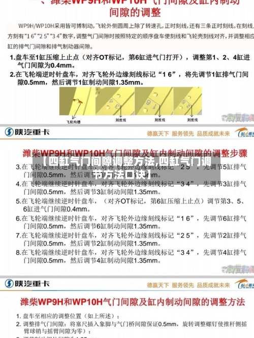 【四缸气门间隙调整方法,四缸气门调节方法口诀】-第1张图片