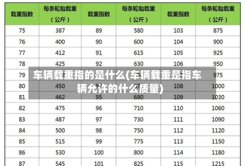 车辆载重指的是什么(车辆载重是指车辆允许的什么质量)-第2张图片