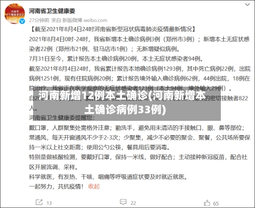 河南新增12例本土确诊(河南新增本土确诊病例33例)-第1张图片