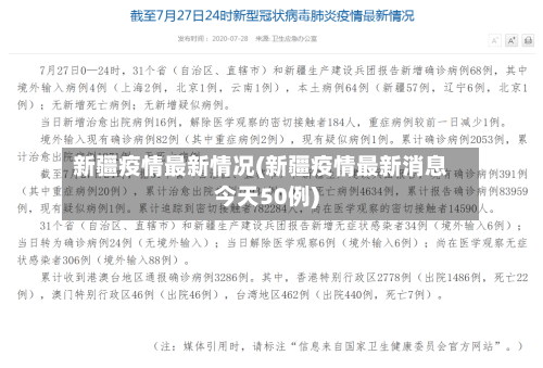 新疆疫情最新情况(新疆疫情最新消息今天50例)-第1张图片