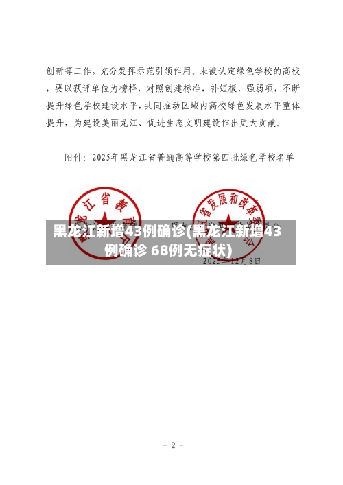 黑龙江新增43例确诊(黑龙江新增43例确诊 68例无症状)-第1张图片